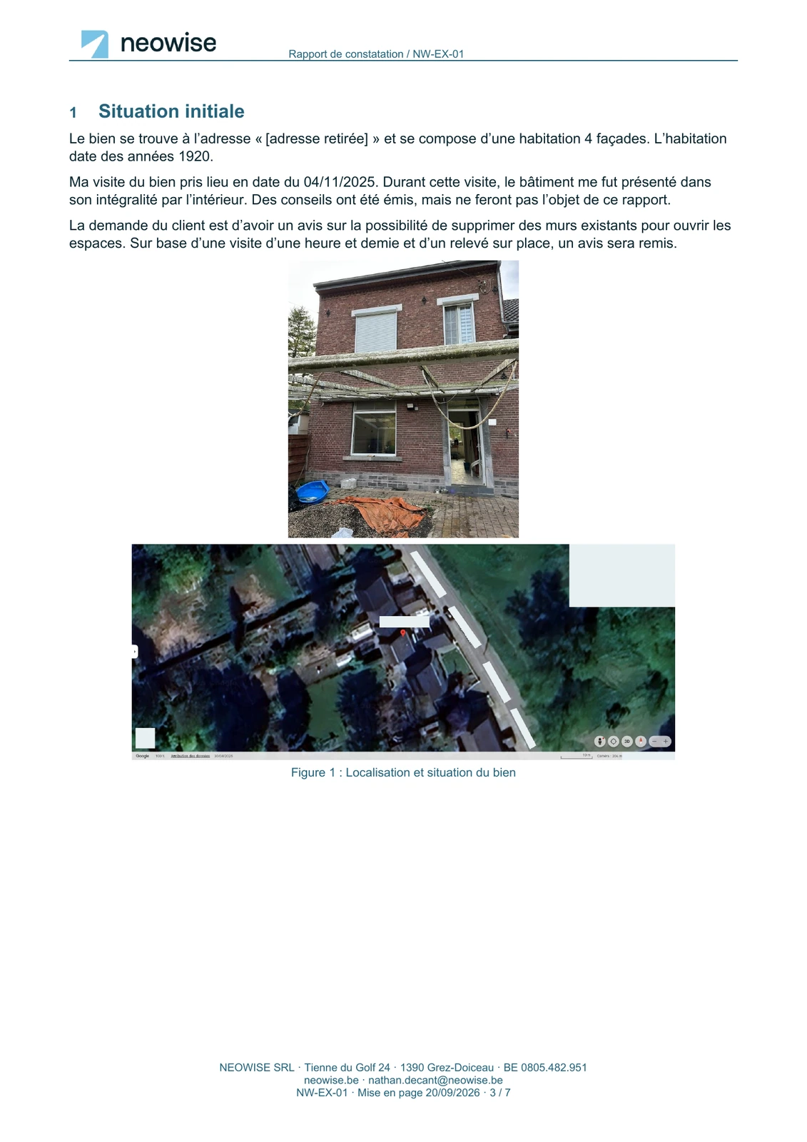 Rapport de constatation — ouvertures, page 3. Le texte est disponible dans le PDF.
