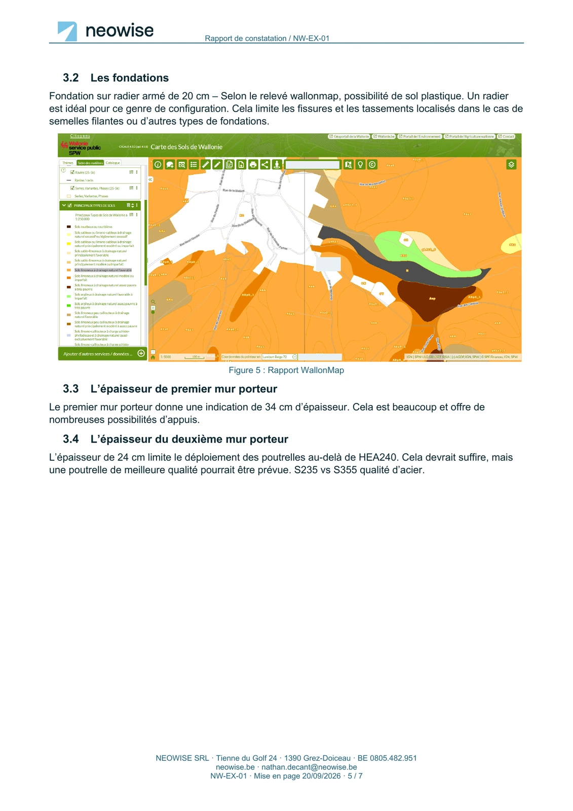 Rapport de constatation — ouvertures, page 5. Le texte est disponible dans le PDF.