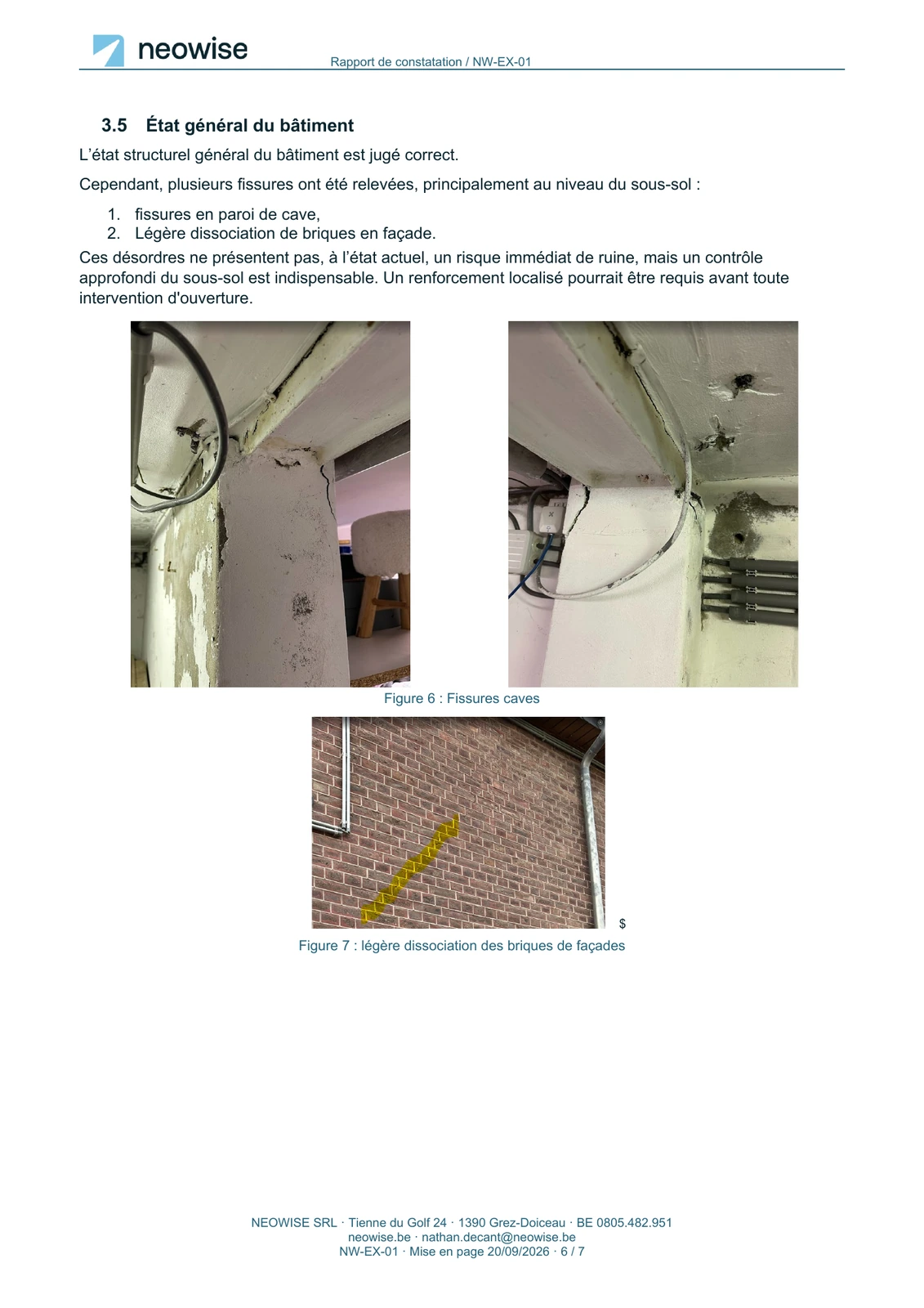 Rapport de constatation — ouvertures, page 6. Le texte est disponible dans le PDF.
