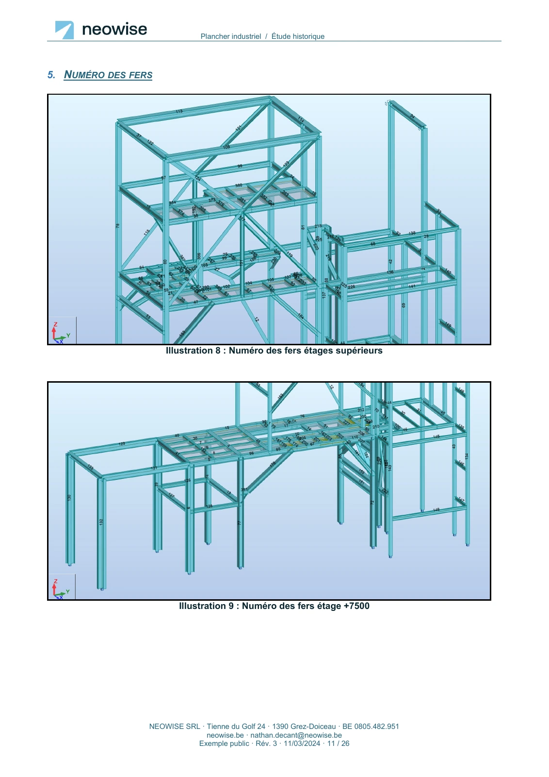 Note de calcul — renforcement de plancher, page 11. Le texte est disponible dans le PDF.