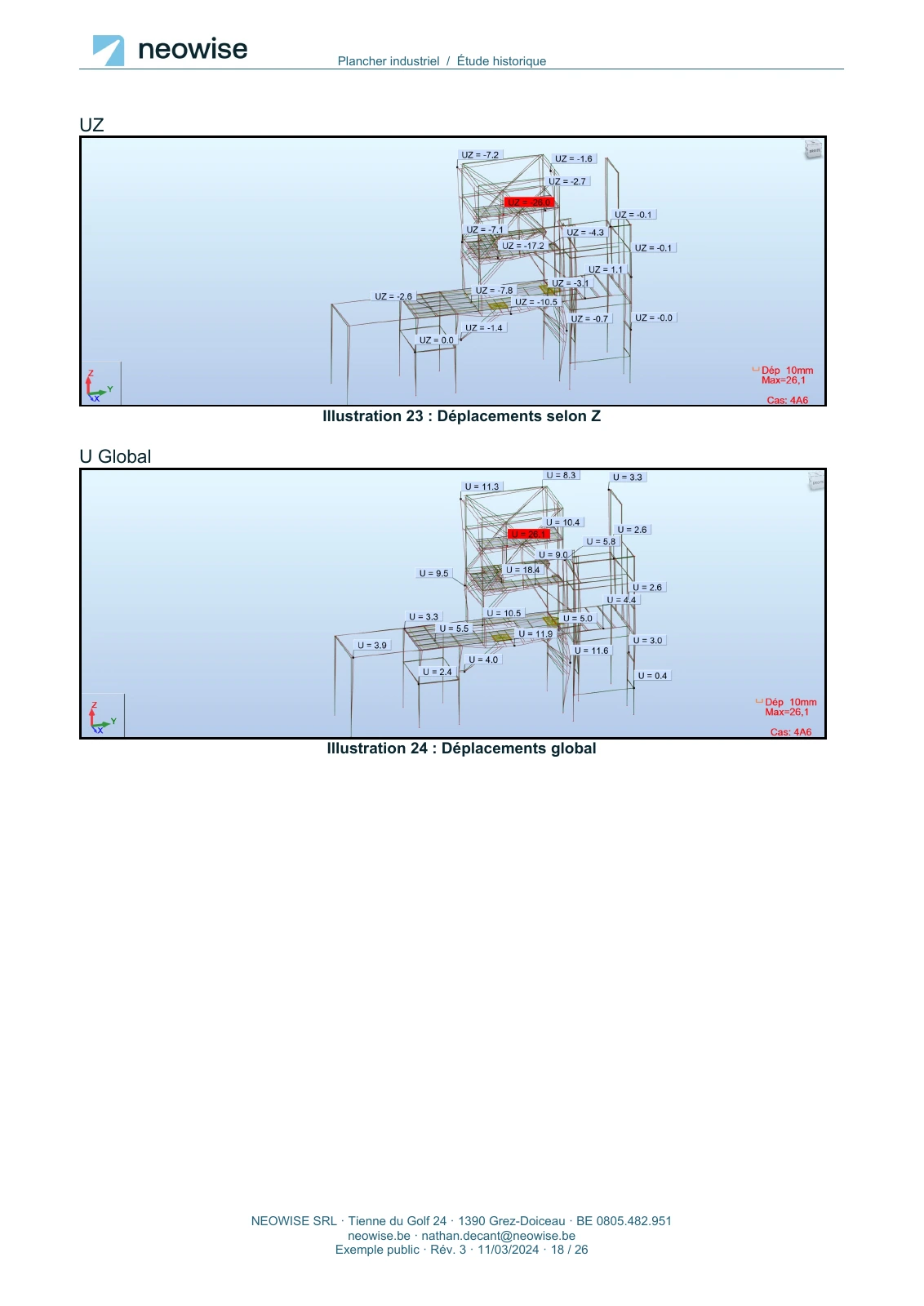 Note de calcul — renforcement de plancher, page 18. Le texte est disponible dans le PDF.