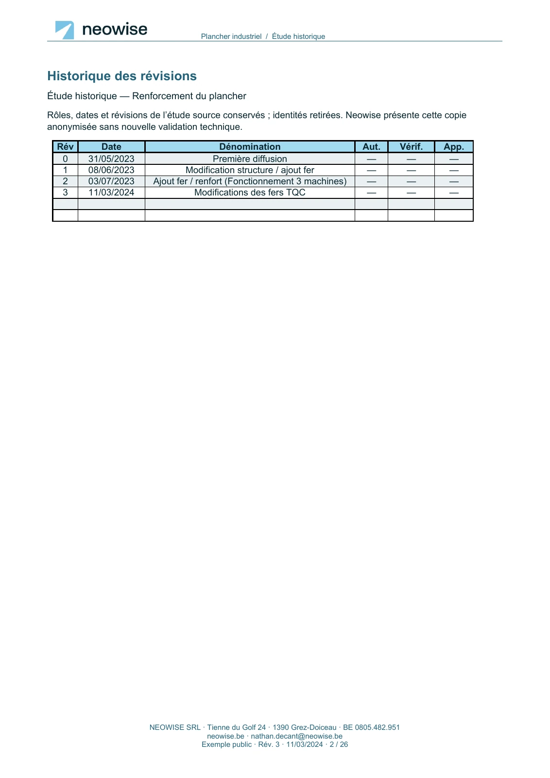 Note de calcul — renforcement de plancher, page 2. Le texte est disponible dans le PDF.