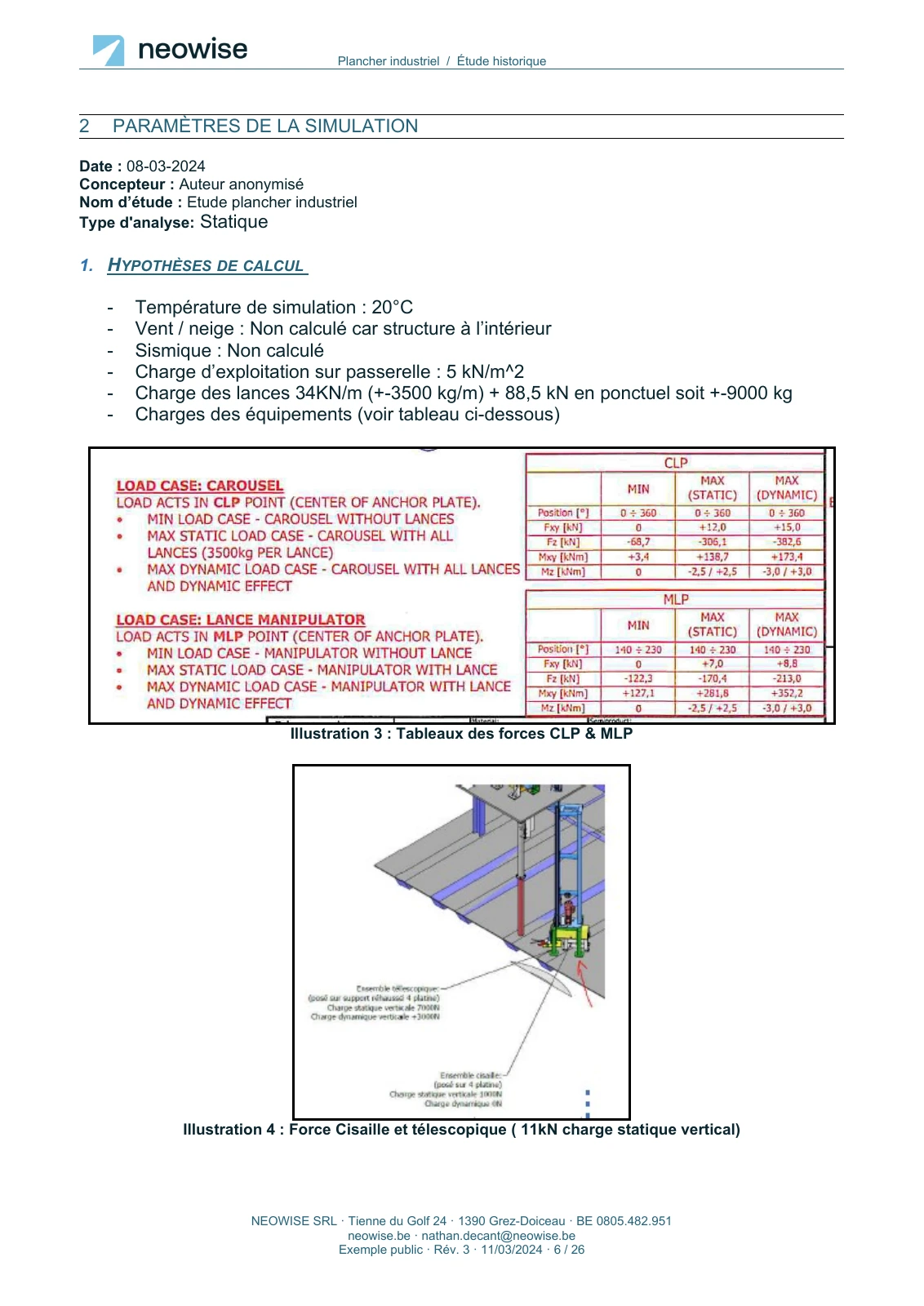 Note de calcul — renforcement de plancher, page 6. Le texte est disponible dans le PDF.