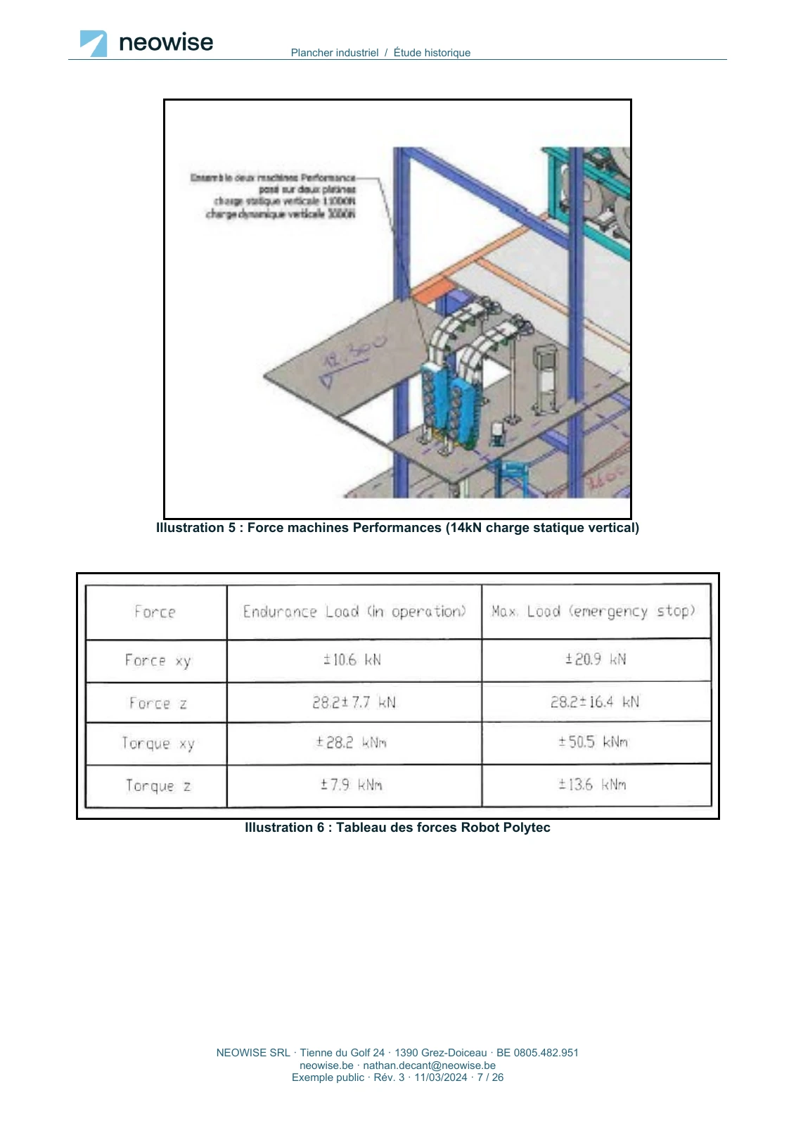 Note de calcul — renforcement de plancher, page 7. Le texte est disponible dans le PDF.