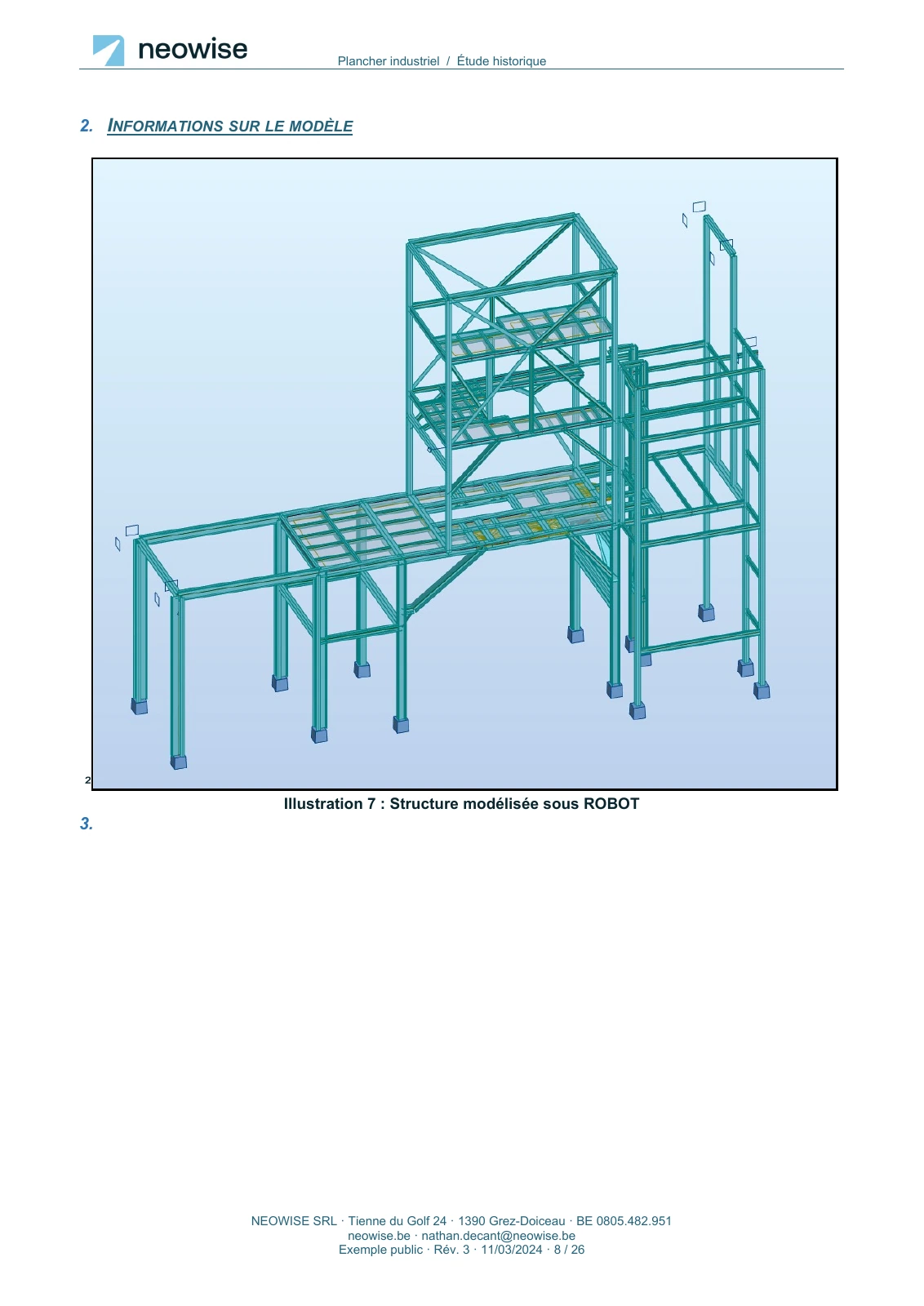 Note de calcul — renforcement de plancher, page 8. Le texte est disponible dans le PDF.